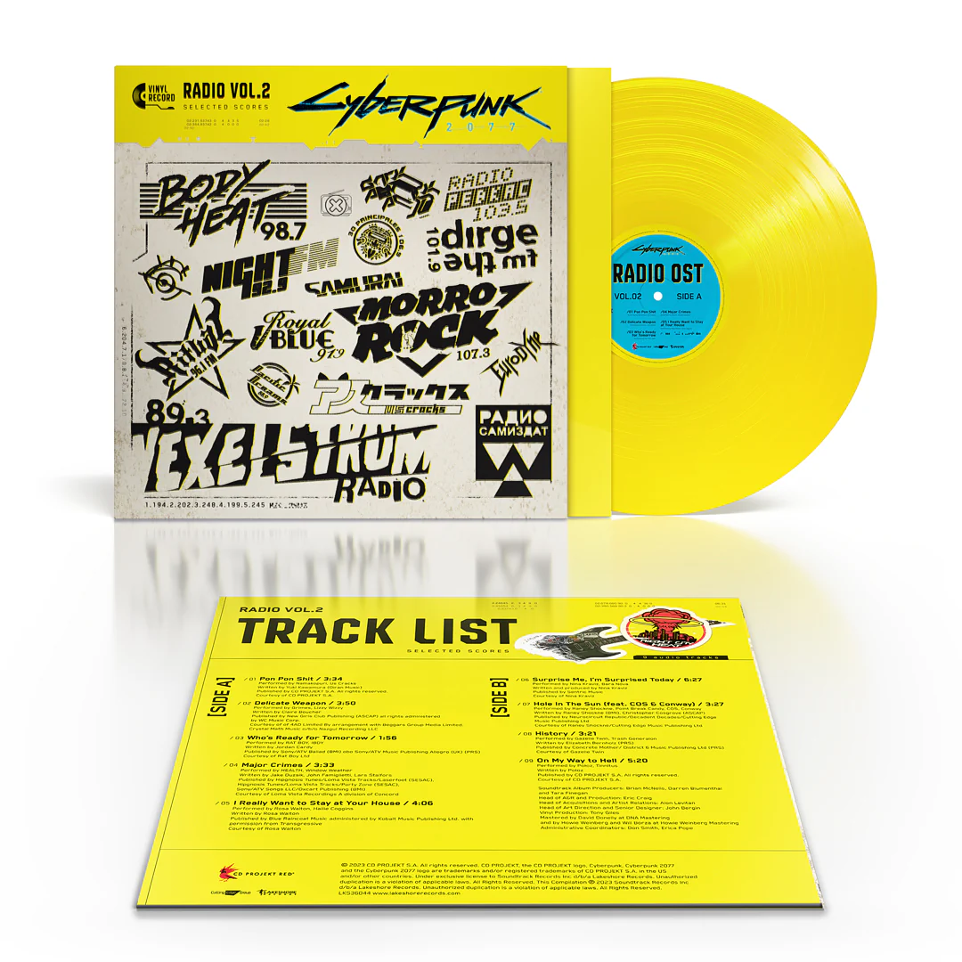 Cyberpunk 2077 Night City Radio Volume 2 - 'Opaque Yellow Vinyl' - Various Artists - Image 2