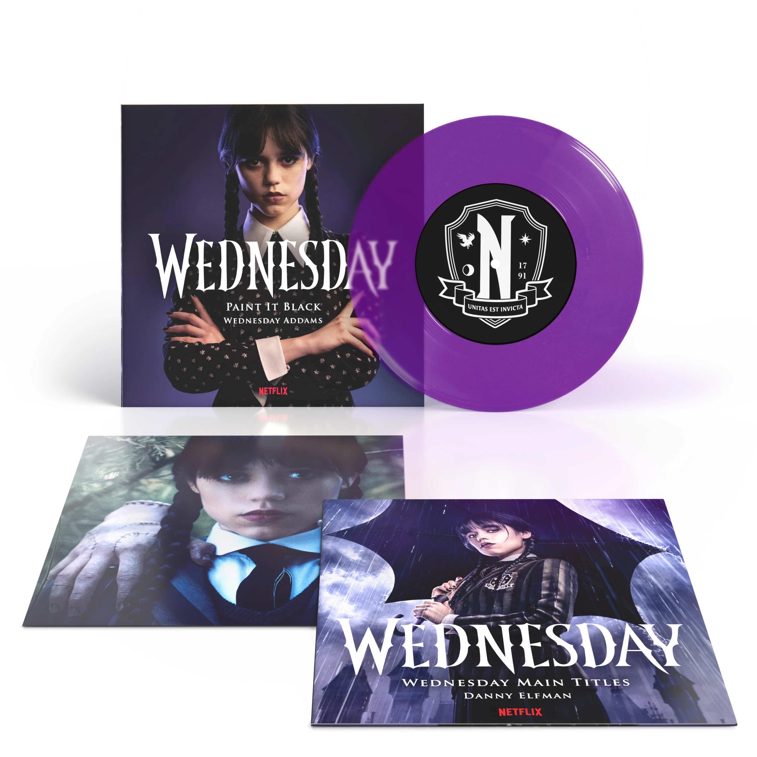 Paint It Black/Wednesday Main Theme 7" - 'Transparent Purple  Vinyl' - Danny Elfman - Image 2