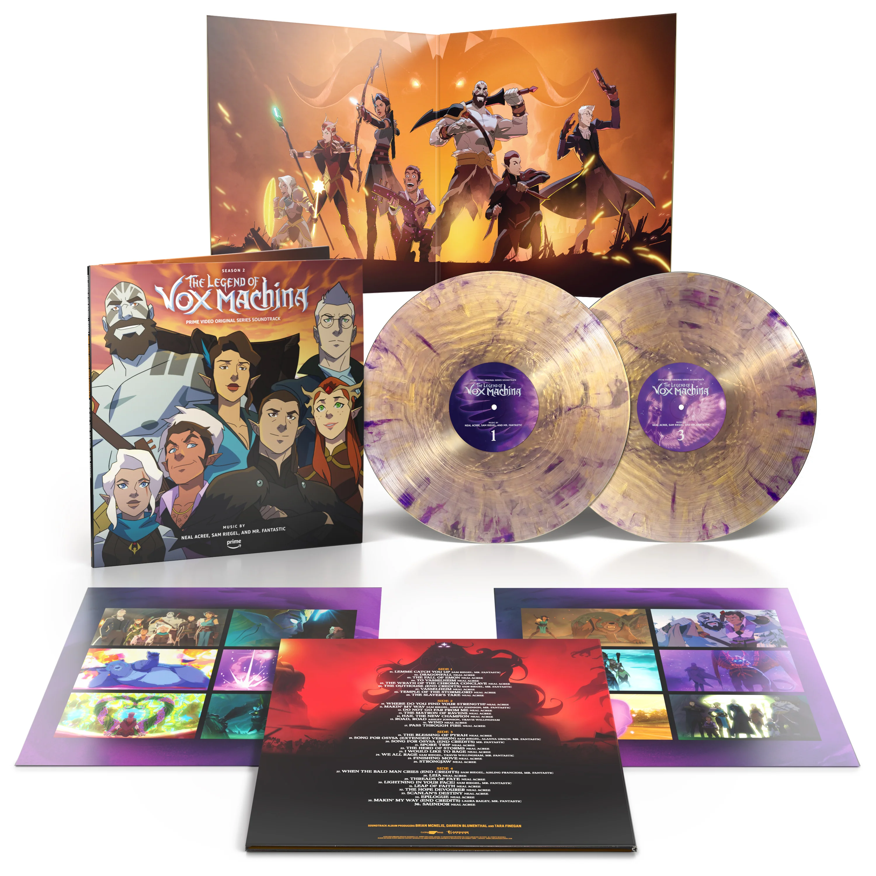 The Legend Of Vox Machina Season 2 (Prime Video Original Series Soundtrack) '2 x Purple & Gold Colored Vinyl' - Neal Acree, Sam Riegel & Mr. Fantastic - Image 2
